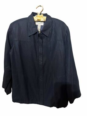 Liz Claiborne Black Lightweight Trench-Style Jacket